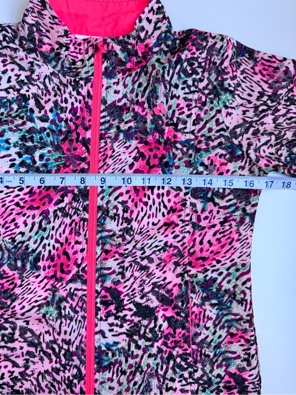 adidas Kids Neon Pink Leopard Jacket Girls size small 8/10 - Picture 3 of 7